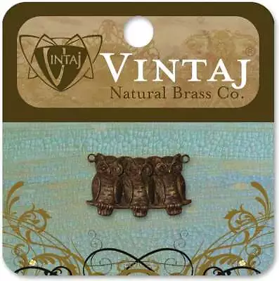 Vintaj Metal Accent Perched Owls 22mmX11.5mm 1/Pkg • $7.65