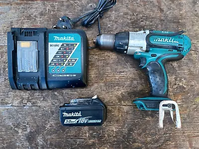 Makita BHP451 18V Cordless Combi Hammer Drill Kit 3 Speed Battery Charger • £89