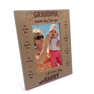 Personalised Grandma Photo Frame Gift The Reasons I Love You FW538 • £12.99