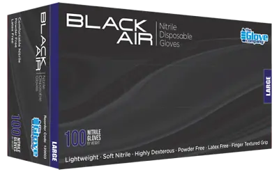 BLACK AIR Nitrile Disposable Large Gloves 100pc • $25.50
