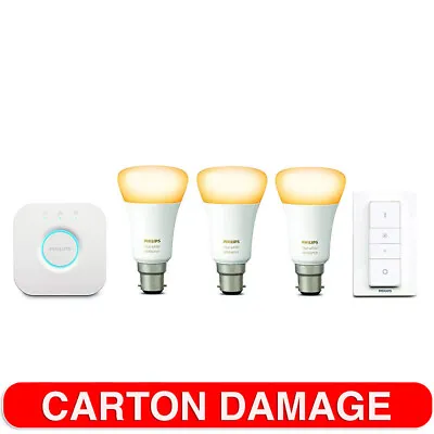 $269 • Buy Philips Hue Wi-Fi Starter Kit White B22 LED Light Bulb/Bridge/Dimmer Switch