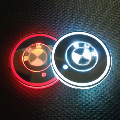 $15.79 • Buy 2pc RGB LED Car Interior Cup Holder RGB Light Mat Pad Drink Coaster Accessories