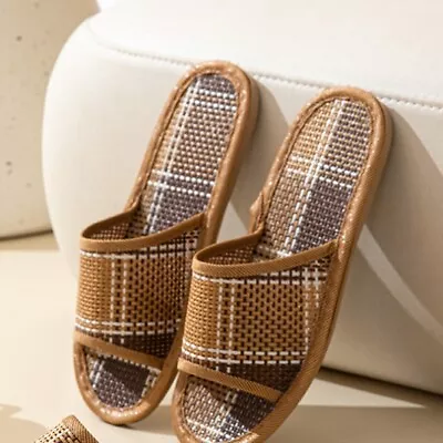 Women Men Rattan Slipper Indoor Sandal Lady Home Spa Tatami Non-slip Flat Shoes • $16.25