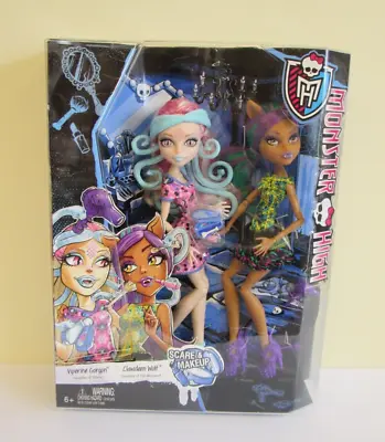 Monster High Scare & Makeup Set Viperine Gorgon & Clawdeen Wolf Dolls BNIB • $112.40