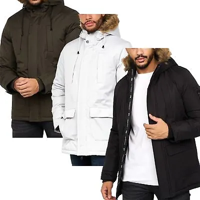 £39.99 • Buy Crosshatch Men Heavy Weight Fur Hood Parka Padded Winter Lined Warm Coat Jacket