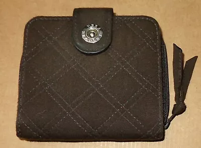 Htf Vera Bradley Espresso Brown Mini Zip Wallet Billfold $27 Rv • $19.95