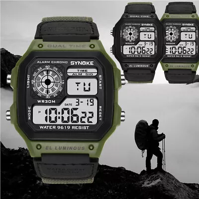 Waterproof Men's Sports Watch LED Backlight Digital Military Tactical Wristwatch • $10.99