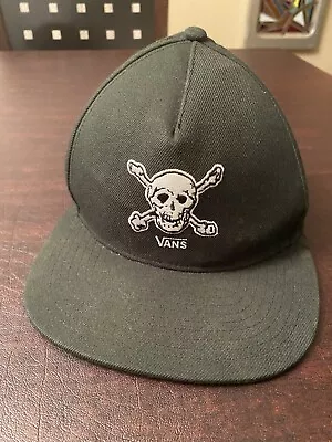 Vintage Vans Skull Crossbone Snapback HatBaseball CapSkaterBlack Off The Wall • $9.99