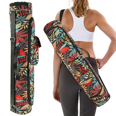Indian Handmade Mandala Yoga Mat Carrier Bag With Shoulder Strap Large Gym Bag • £13.37