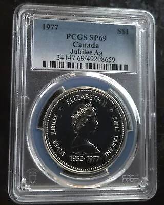 1977 $$1  Pcgs Sp69 Silver Canada Dollar Coin Super Rare (ultra Low Pop 46-0) • $15.50