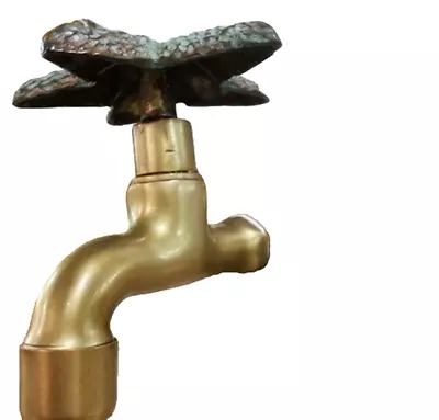 Brass Tap Faucet Basin Sink GREEN STAR FISH Spigot Wash Bowl Water Home Decor • $74.99
