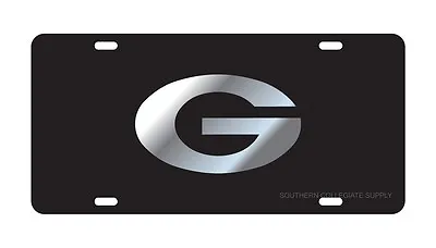 UGA UNIVERSITY OF GEORGIA Bulldogs Black Mirrored License Plate / Car Tag  • $24.95