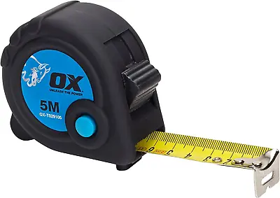 OX Tools T029105 Trade 5m Tape Measure - Metric Only Black/Blue • £5.14