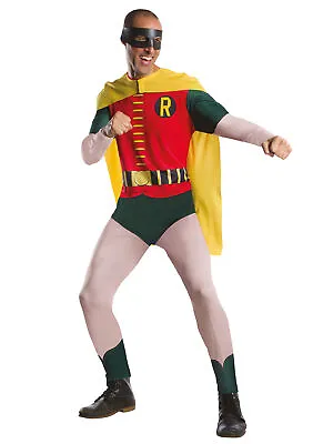 £50.99 • Buy Mens Robin Costume DC Comics Movie 1966 Batman Superhero Fancy Dress Outfit