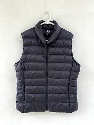 🍁 Womens Uniqlo Duck Down Feather Sleeveless Full Zip Puffer Vest Jacket Size M • $45