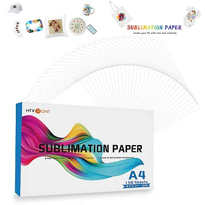 £16.99 • Buy 150x A4 Sublimation Paper Iron On Heat Press Transfer Paper Inkjet Print T-shirt