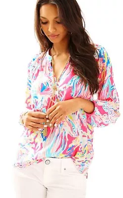 SALE Lilly Pulitzer ELSA TOP - DRAGONFRUIT SUNKEN TREASURE S • $29.99