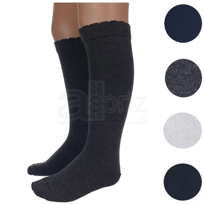 £7.95 • Buy 5 Pairs Ex MS Cotton Rich Knee High Socks Plain Girls Childrens School New Kids