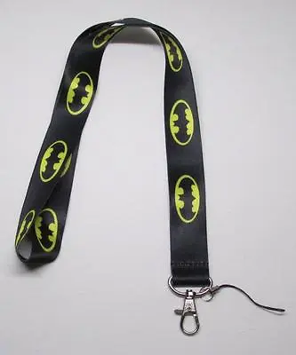 $16.99 • Buy Black BATMAN LANYARD KEY CHAIN Ring Keychain ID Holder NEW