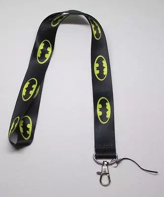 Black BATMAN LANYARD KEY CHAIN Ring Keychain ID Holder NEW • $16.99