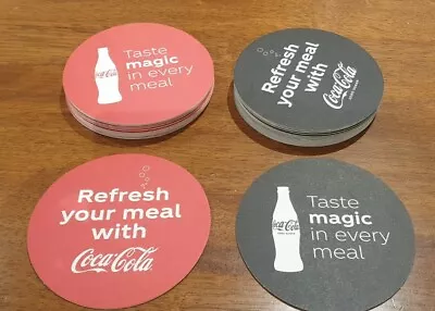 ×30 Coca-Cola Paper Round Coasters 14 Red Label & 16 Black Label Zero Sugar.   • $15