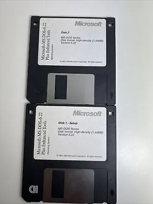 Microsoft MS-DOS 6.22 Plus Enhanced Tools 3.5  Floppy Disks Vintage • $35