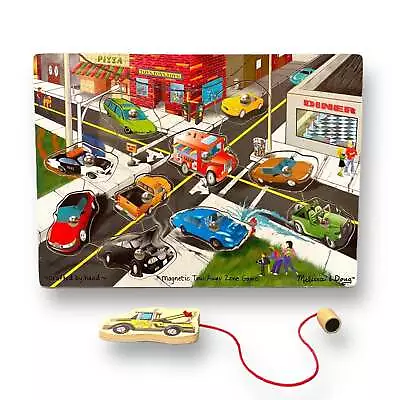 Melissa & Doug Magnetic Tow-Away Zone Wooden Puzzle Game • $5.99