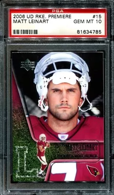 2006 Upper Deck Rookie Premiere Matt Leinart #15 Rookie RC PSA 10 • $5.99