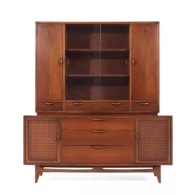 Lane Perception Mid Century Walnut Credenza And Hutch • $4095