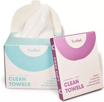 Cotton Clean Towels - 100% Biobased Disposable Face Towels For Sensitive Skin • $14.99