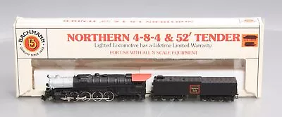 Bachmann 4784 N Scale 4-8-4 Burlington Northern Steam Locomotive & Tender EX/Box • $45.99