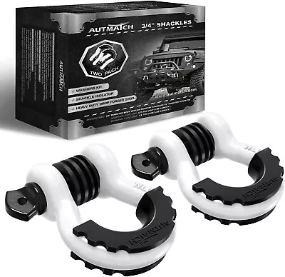 AUTMATCH Shackles 3/4  D Ring Shackle 2 Pack 41887Ibs Break Strength With 7/8 • $35.99