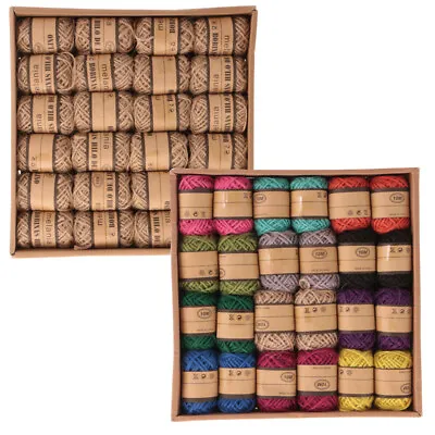 10 Metre X 24 Rolls Of Jute Ribbon Raffia Cord Craft Twine Rope String Craft DIY • £13.09