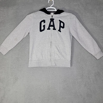 £8.48 • Buy Gap Kids Fur Lined Sweater Boys Size 10 Gray Full Zip Hoodie Sweatshirt Blue Log