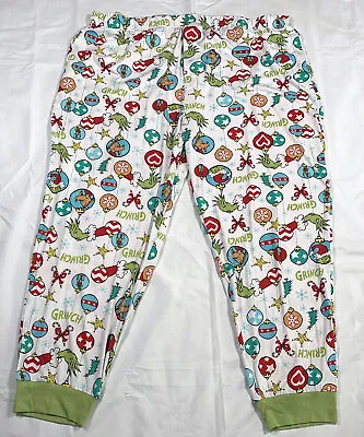 The Grinch Christmas Pajama Bottoms Pants Mens 3XL Dr Seuss Button Fly • $24.95