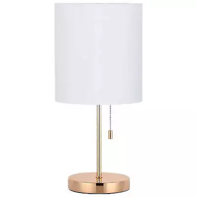 Gold Modern Desk Lamp With Metal Base White Shade • $31.06