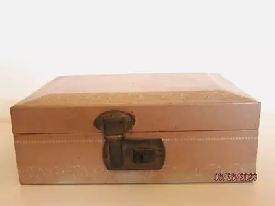 Mele Pink Rose Floral Velvet Lined Vintage Jewelry Box 10  With KEY • $20.99