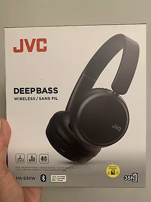 JVC Deep Bass Wireless Bluetooth On Ear Headphones - Deep Black • £25