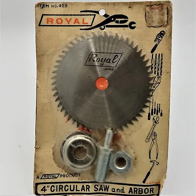 Vintage ROYAL CIRCULAR SAW BLADE 4” W/Arbor #429 Made In JAPAN NEW & SEALED! • $25