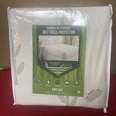 Bamboo Mattress Protector Hypoallergenic & Breathable Waterproof  Cover Sz King • £47.51