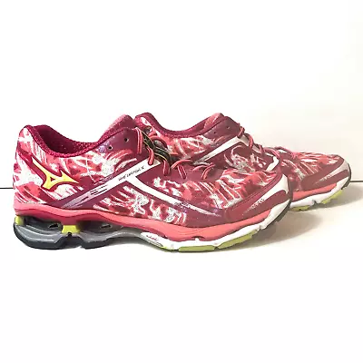 Mizuno Womens Sz 7.5 Wave Creation 15 Red Running Shoes Sneakers Low Top Lace Up • $39.59