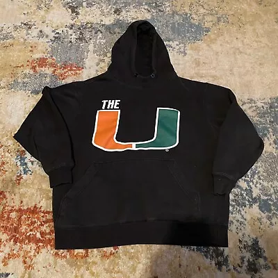 Vintage Miami Hurricanes Hoodie Sweatshirt Size XL Invented Swagger • $27.99