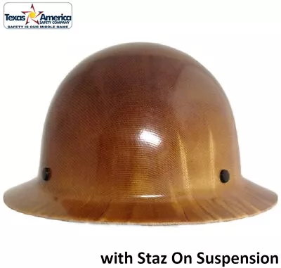 MSA Skullgard Full Brim Hard Hat With STAZ ON Suspension - Natural Tan • $124