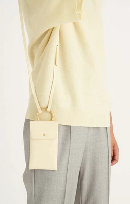 $60 • Buy OROTON Mauve Leather Phone Cross Body Buttercup $199 As New Condition