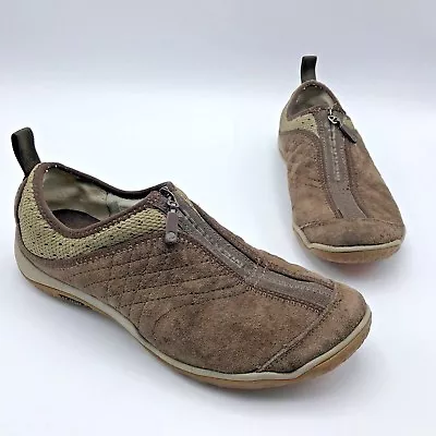 Merrell Lorelei Women Espresso Suede Zipper Walking Shoe Size 7.5M Pre Owned • $29.95