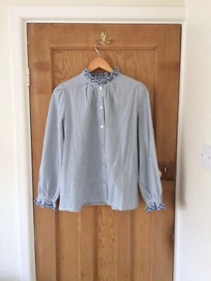 £75 • Buy Ba&sh SATY Blue & White Stripe 100% Cotton Shirt Size 1 Excellent NewWithoutTags