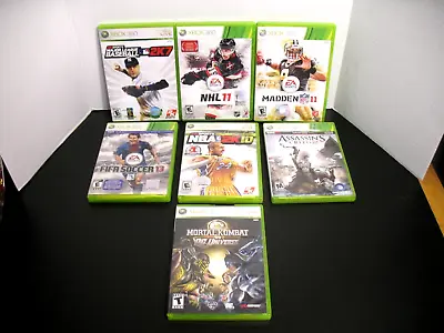 Xbox 360 Video Game Lot Mortal Kombat Madden 11 Nhl 11 Assisin's Creed Iii Nba • $20