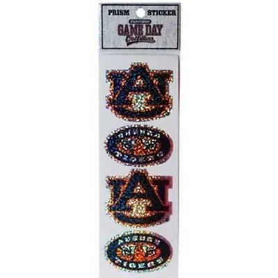 Auburn Tigers 4 Count Prism Sickers - NCAA Decals Prismatic Bling Pack • $4.95