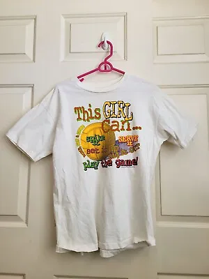 Vtg Volley Ball This Girl Can Spike... T Shirt Short Sleeve Single Stitch Size L • $15.44