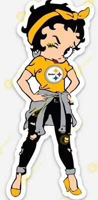 Pittsburgh Steelers Betty Boop STICKER - NFL Steel Curtain AFC Vinyl Decal • $5.49